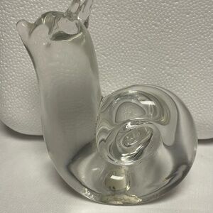 Heavy Clear Glass Snail Paperweight or Figurine